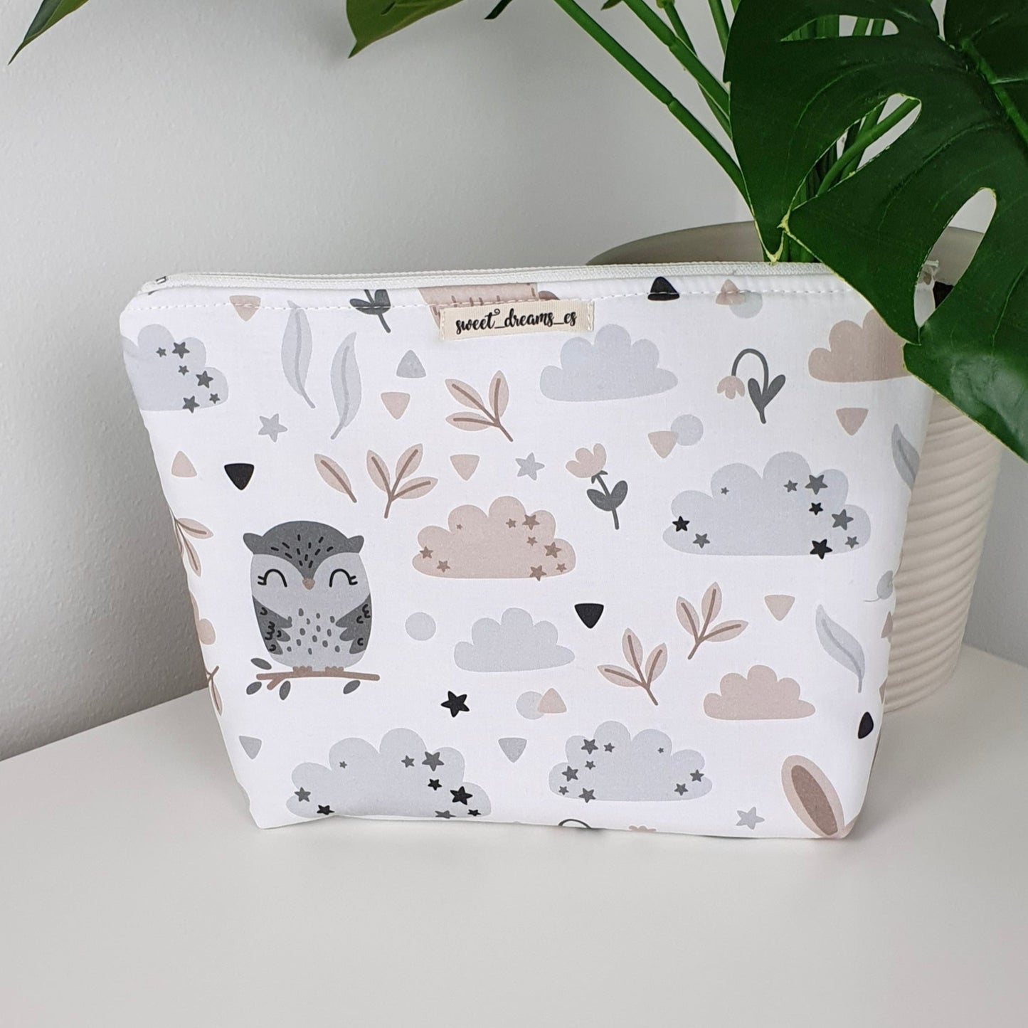 Trousse de toilette imperméable collection "Hibou et Lapin"