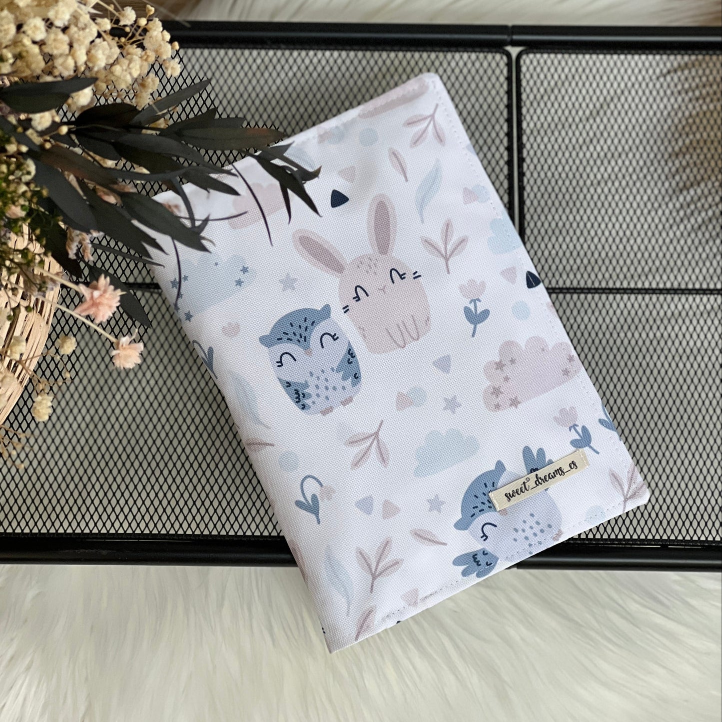 Porte-lingettes imperméable collection « Hibou et Lapin »