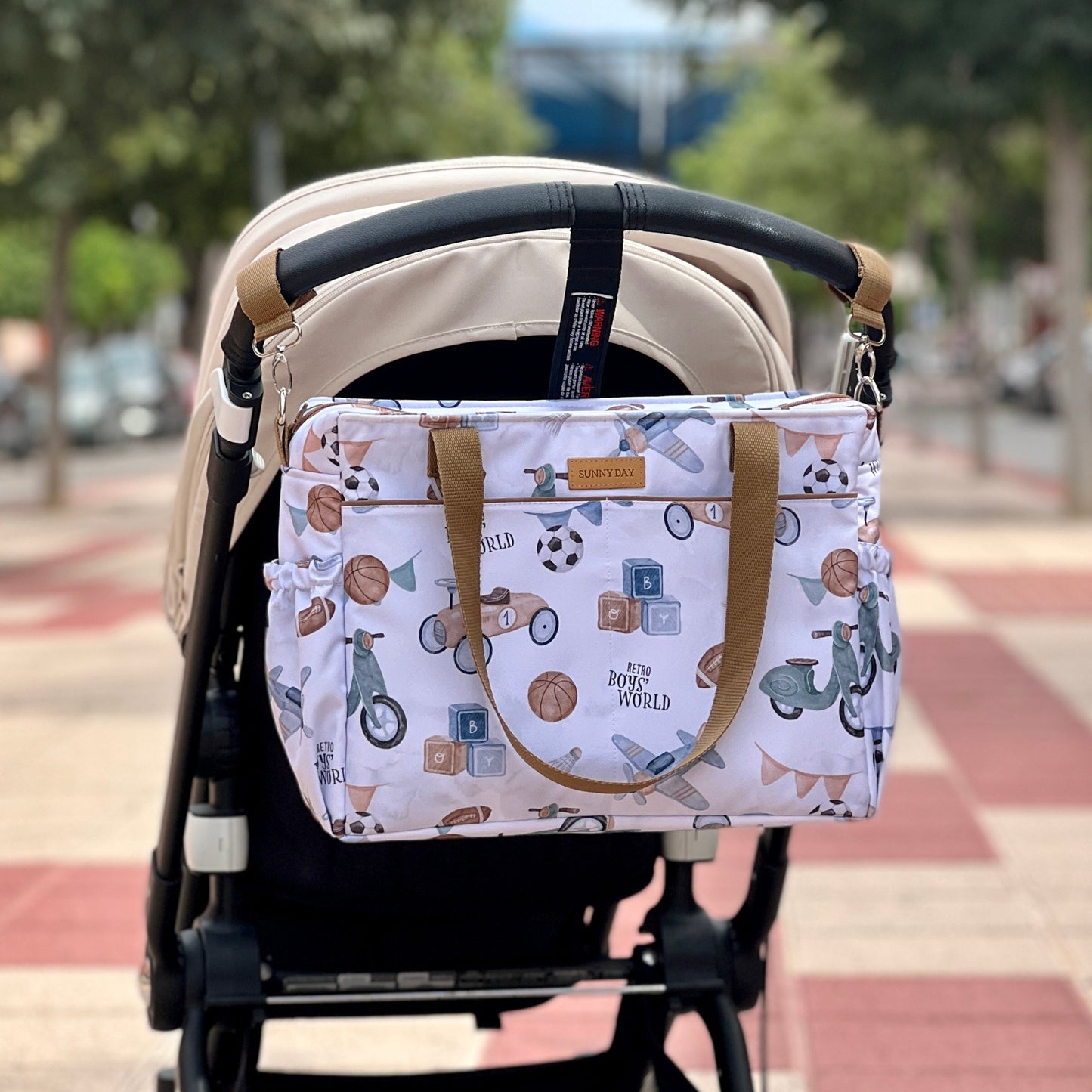 Sac midi imperméable collection "Retro world"