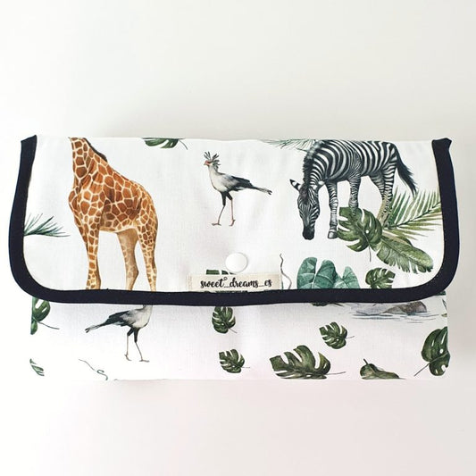 Tragbare Wickelauflage wasserdicht "Safari weiß" Kollektion