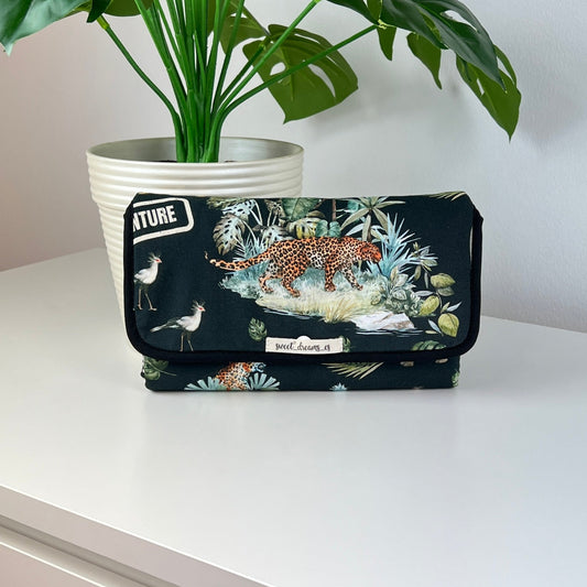 Tragbare Wickelauflage wasserdicht "Safari schwarz" Kollektion