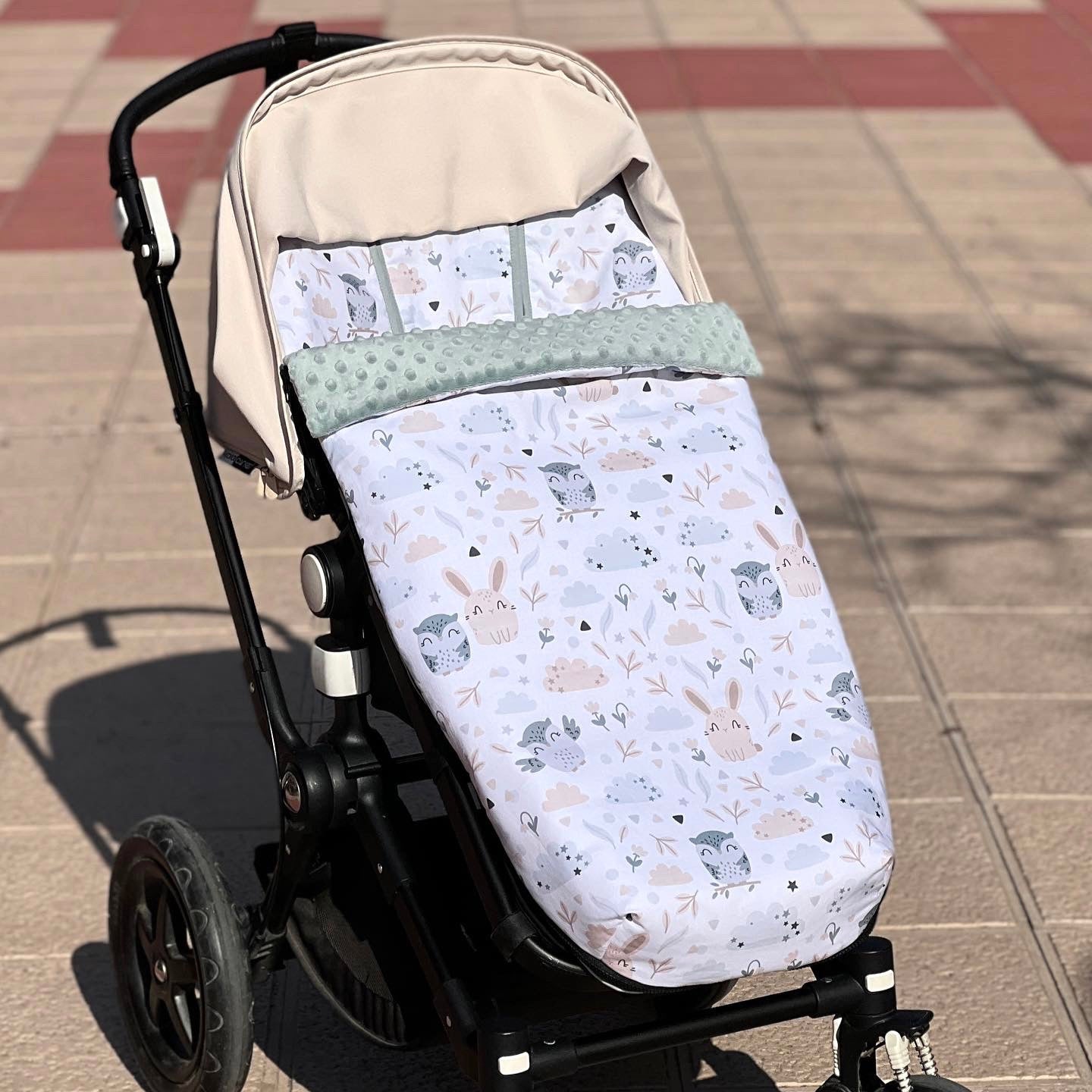 Kinderwagenfußsack (Winter) wasserdicht "Eule und Hase" Kollektion