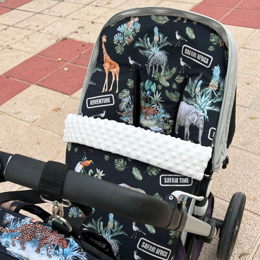 Kinderwagenfußsack (Winter) wasserdicht "Safari schwarz" Kollektion